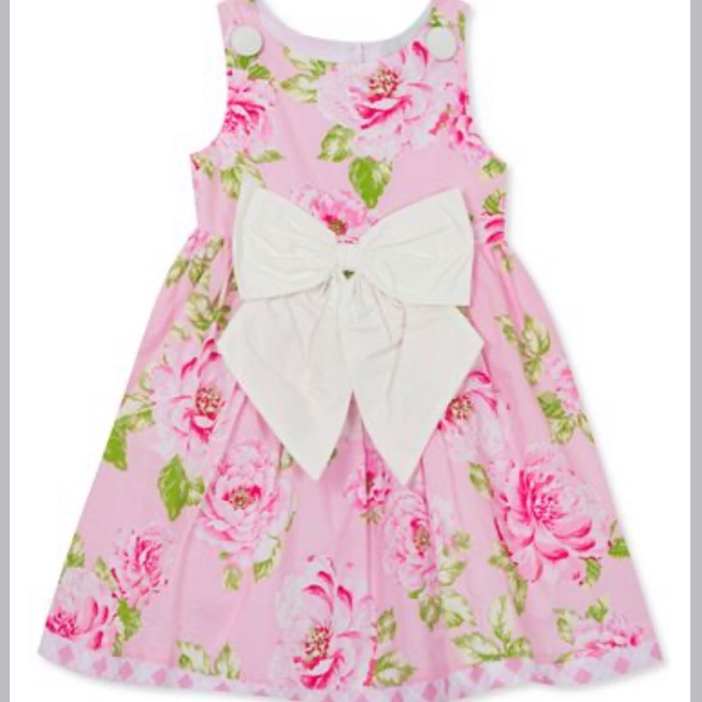 Girls Floral Bow Dress